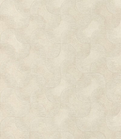 Beige vinyl non-woven wallpaper with graphical pattern