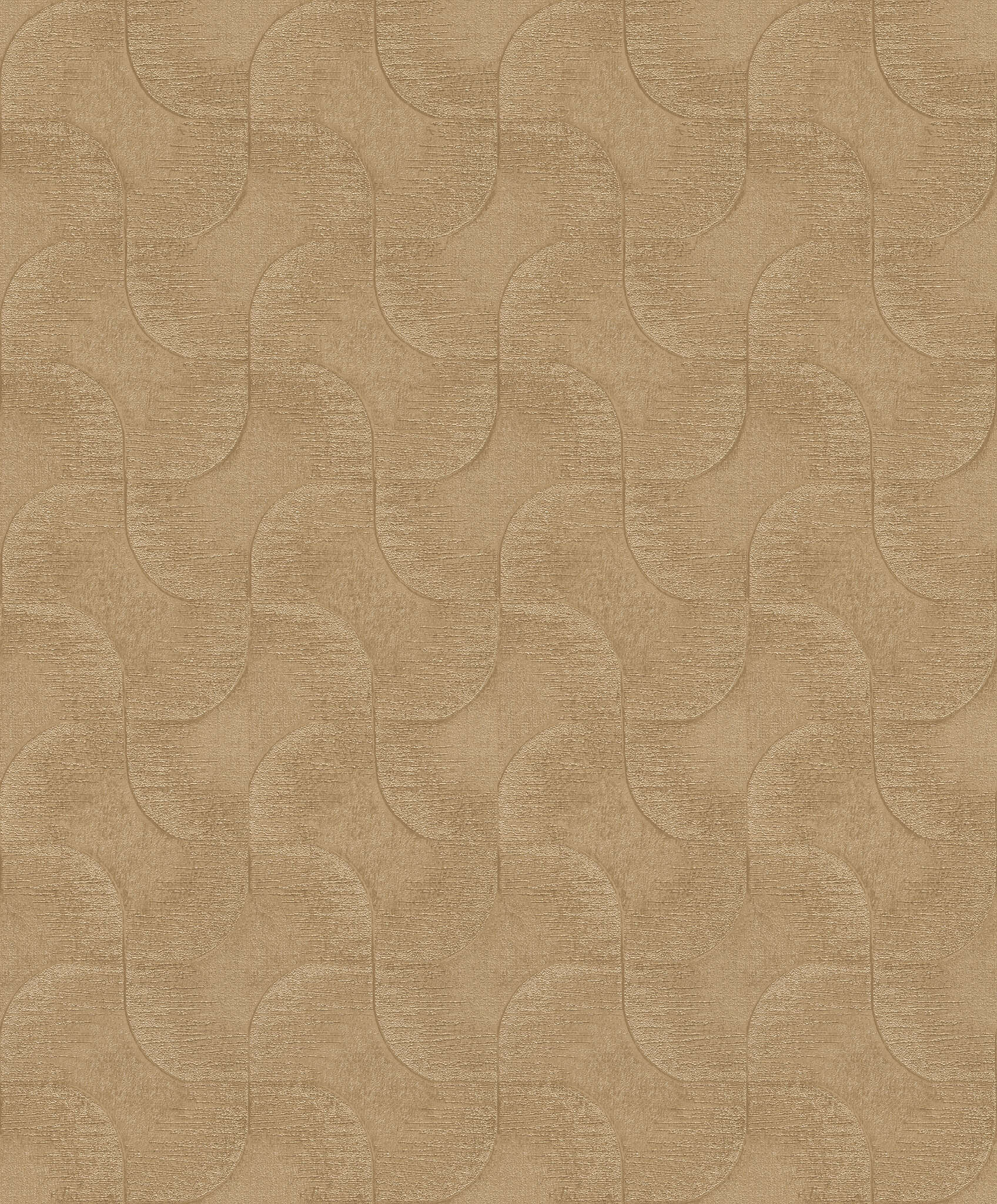 10-608151_1 Gold vinyl non-woven wallpaper with graphical pattern