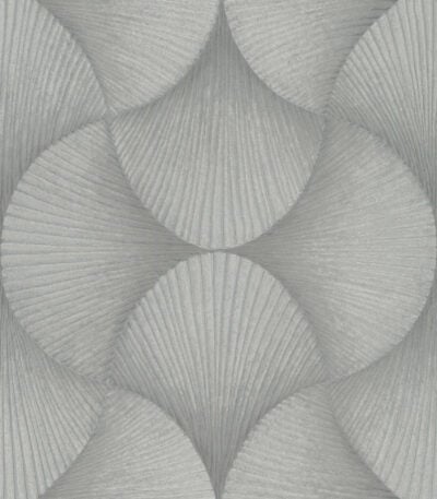 Grey vinyl non-woven wallpaper with graphical pattern