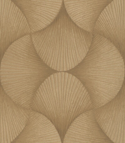 Gold vinyl non-woven wallpaper with graphical pattern