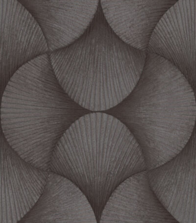 Grey vinyl non-woven wallpaper with graphical pattern