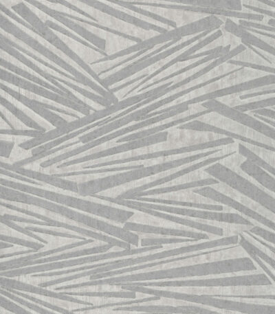 Silver vinyl non-woven wallpaper with graphical pattern