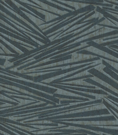 Blue vinyl non-woven wallpaper with graphical pattern