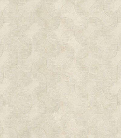 Beige vinyl non-woven wallpaper with graphical pattern