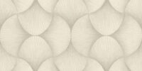 Beige vinyl non-woven wallpaper with graphical pattern