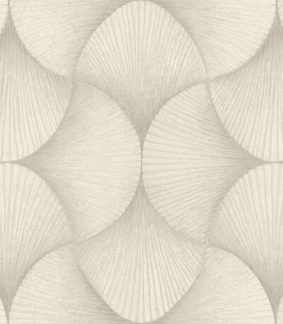 Beige vinyl non-woven wallpaper with graphical pattern
