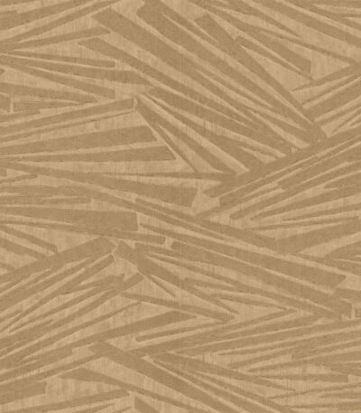 Gold vinyl non-woven wallpaper with graphical pattern