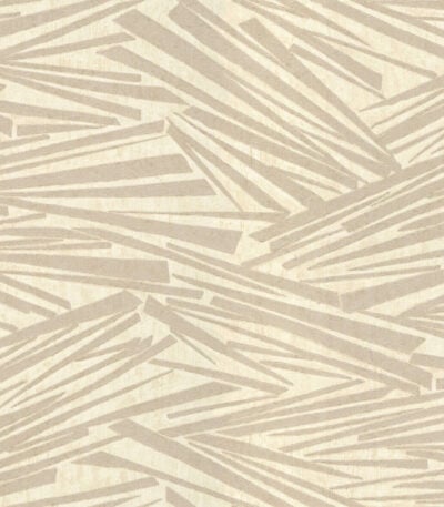 Beige vinyl non-woven wallpaper with graphical pattern