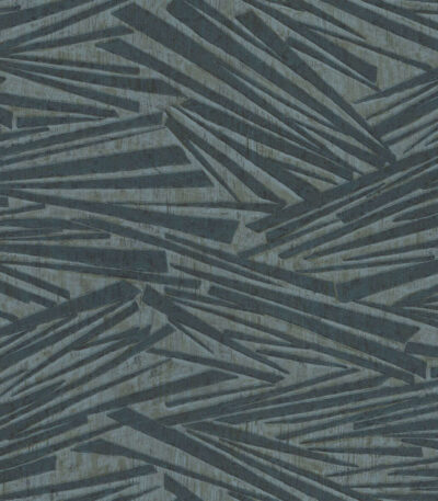 Blue vinyl non-woven wallpaper with graphical pattern