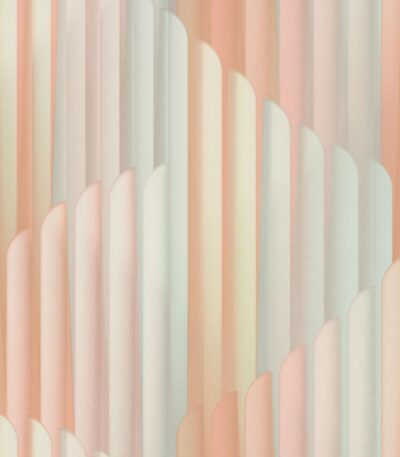 Pink vinyl non-woven wallpaper with pattern motifs