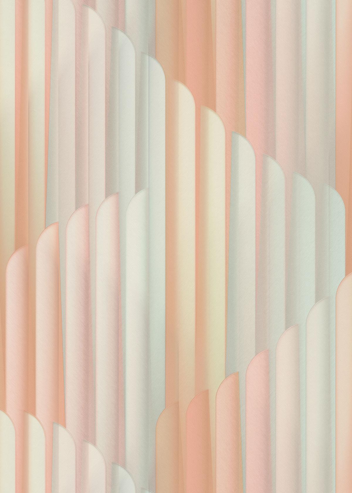 10471-05_1 Pink vinyl non-woven wallpaper with pattern motifs