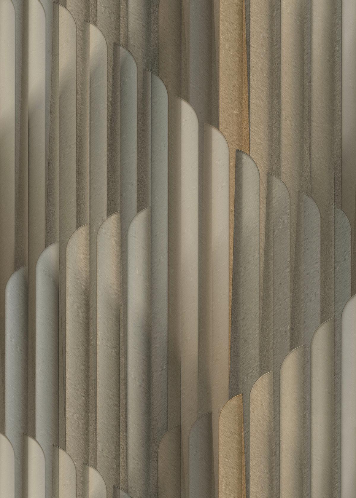 10471-15_1 Gold vinyl wallpaper with non-woven backing pattern