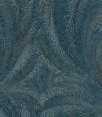Turquoise vinyl wallpaper on non-woven backing