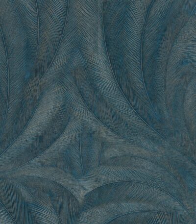 Turquoise vinyl wallpaper on non-woven backing