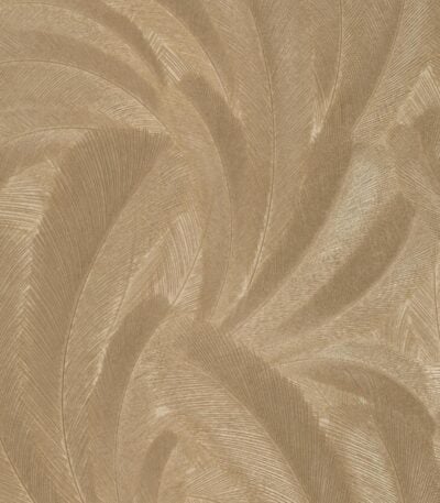 Gold vinyl non-woven wallpaper with patterned motifs