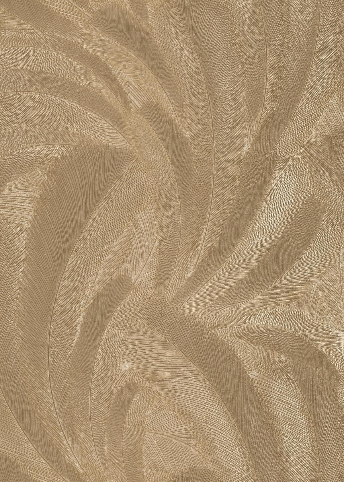 10476-30_1 Gold vinyl non-woven wallpaper with patterned motifs