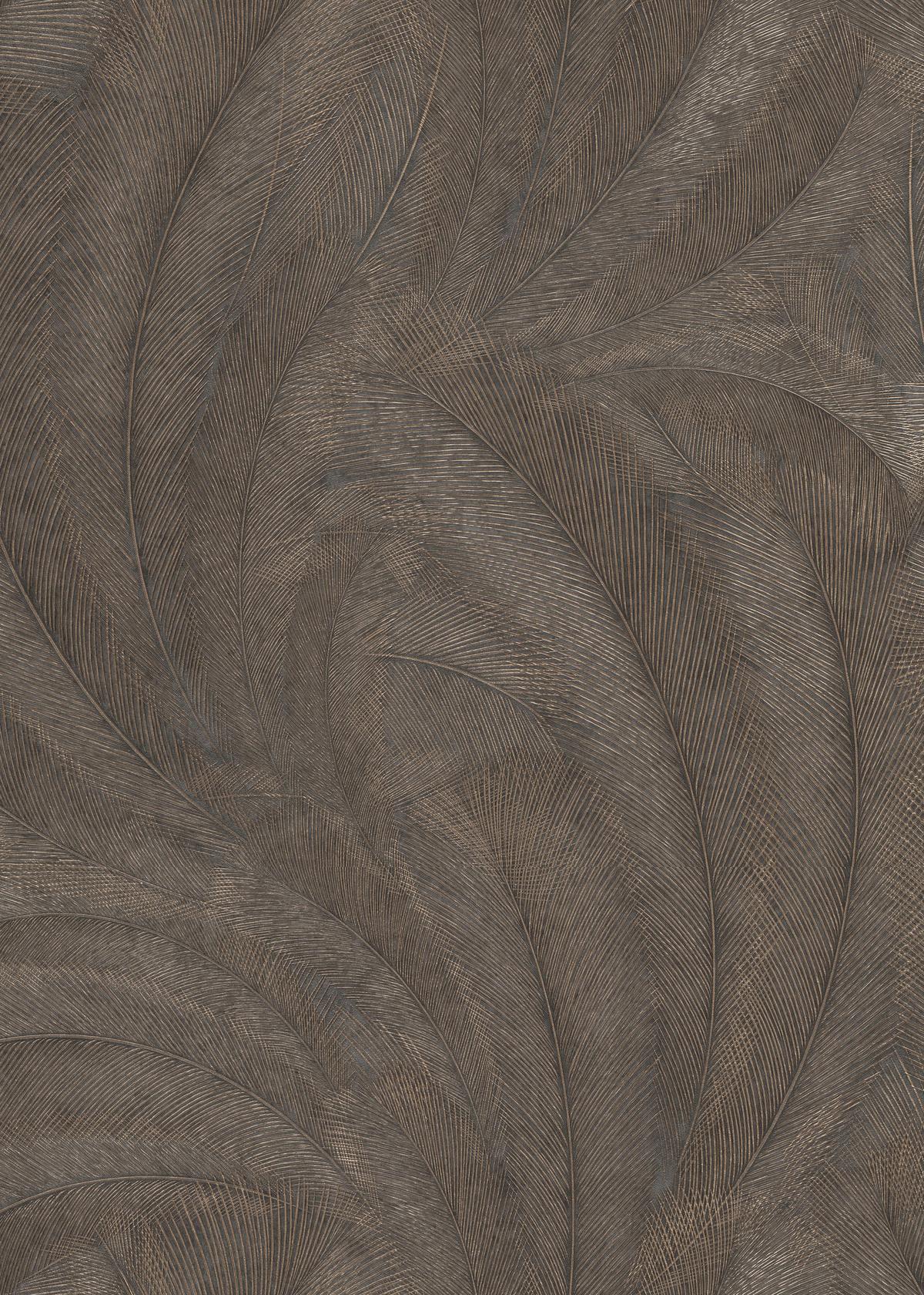 10476-47_1 Brown vinyl non-woven wallpaper with patterned motifs