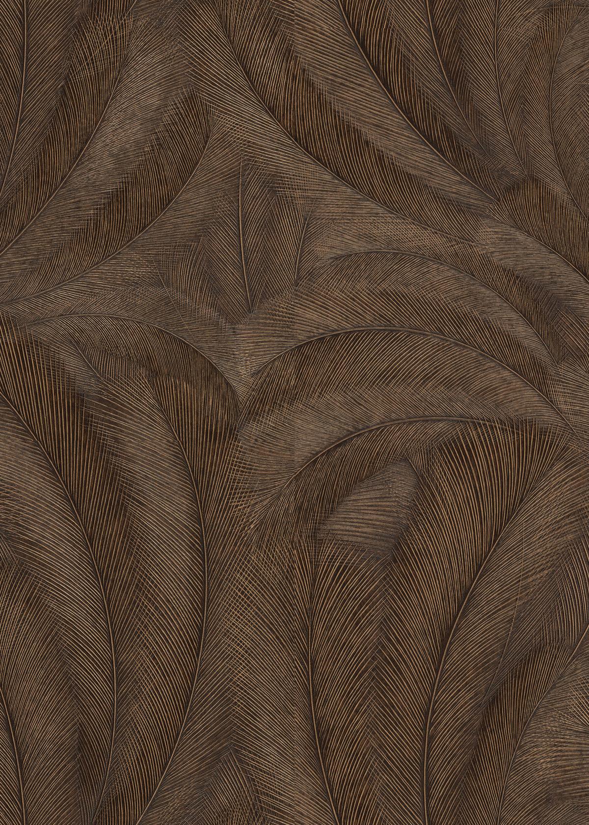 10476-48_1 Brown non-woven vinyl wallpaper with pattern motifs