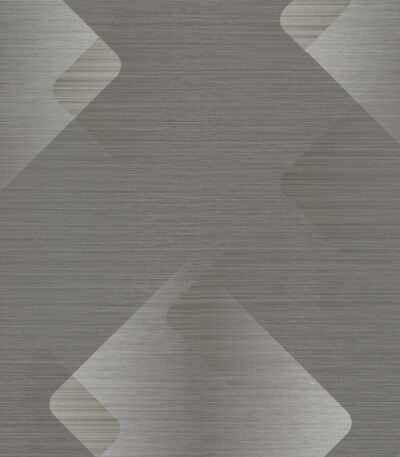Gray non-woven vinyl wallpaper with pattern motifs