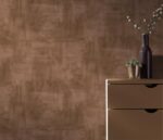 Vinyl wallpaper on non-woven backing in bronze tone