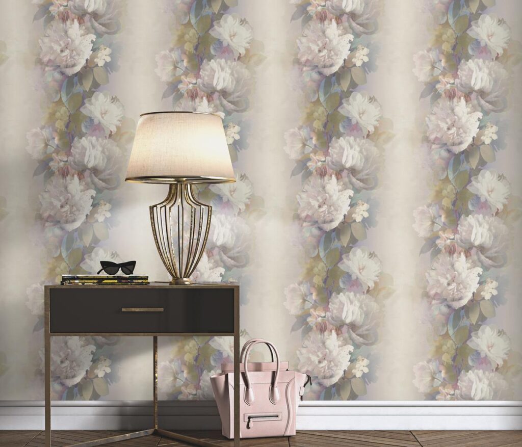 Durable pink non-woven vinyl wallpaper for living spaces