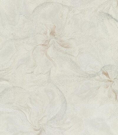 Cream vinyl non-woven wallpaper with pattern motifs