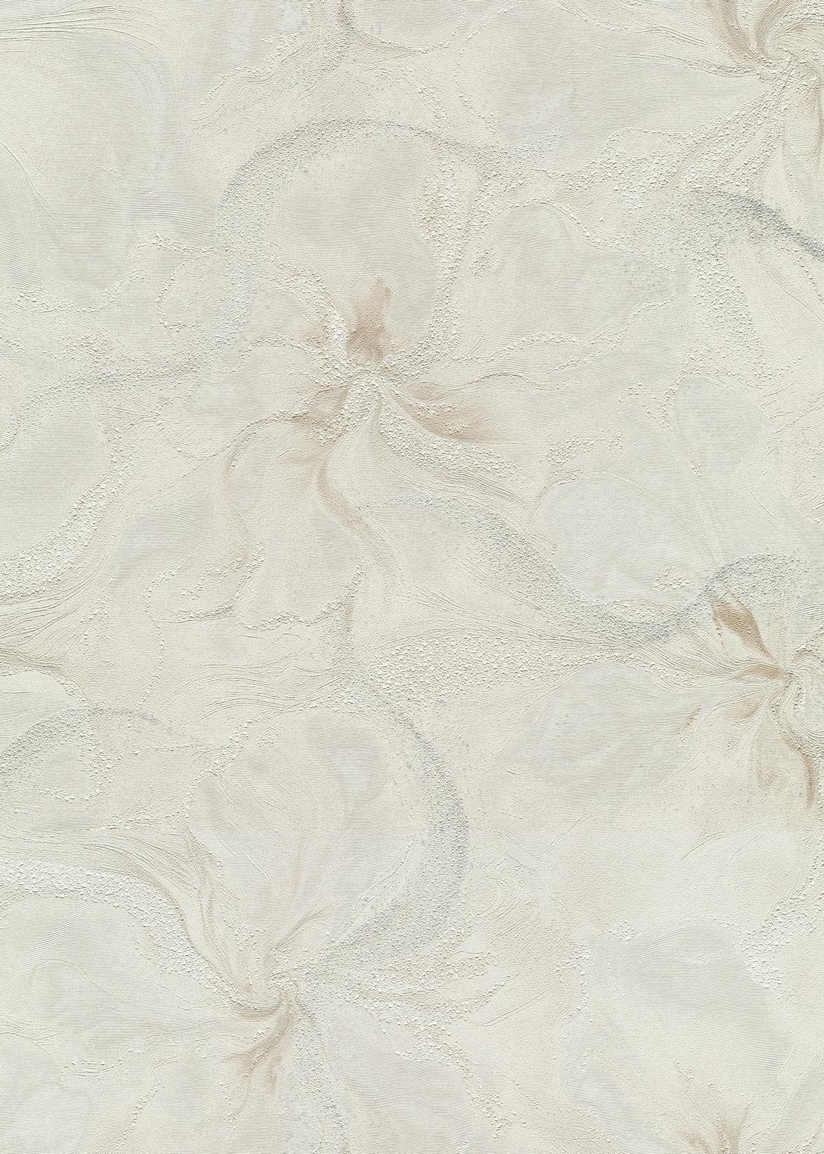 10514-14_1 Cream vinyl non-woven wallpaper with pattern motifs