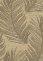 Gold vinyl non-woven wallpaper with pattern motifs