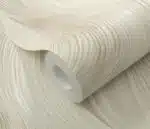 Beige non-woven wallpaper with vinyl texture and patterned design