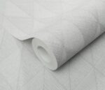 Durable gray non-woven vinyl wallpaper with repeat pattern