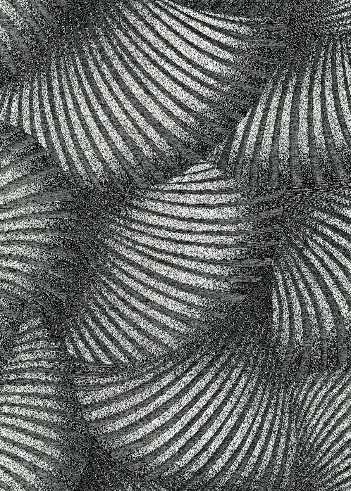 10525-29_1 Silver vinyl non-woven wallpaper with patterns