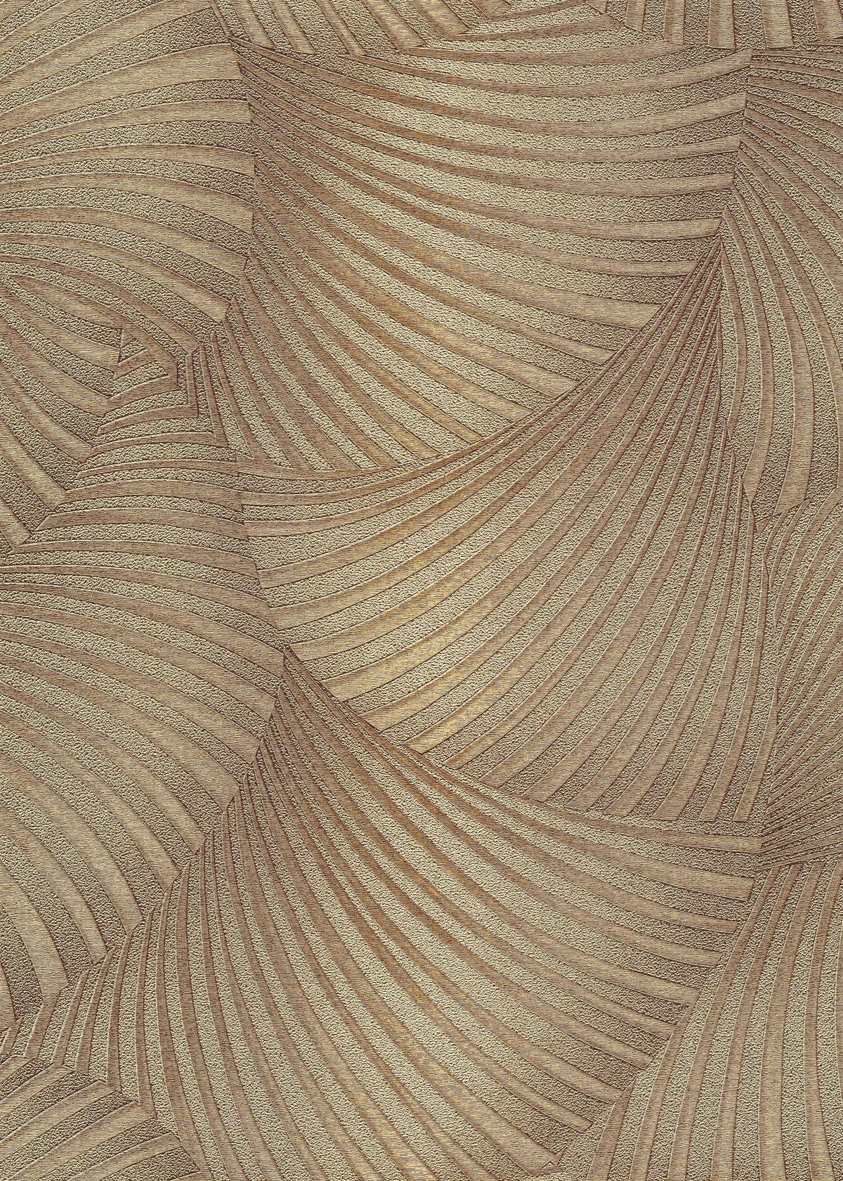 10525-30_1 Gold vinyl non-woven wallpaper with pattern and motifs