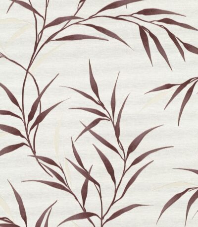 Red vinyl non-woven wallpaper with pattern motifs