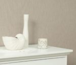 Non-woven vinyl wallpaper in taupe colour tone