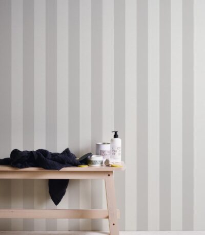 Gray non-woven vinyl wallpaper with elegant texture