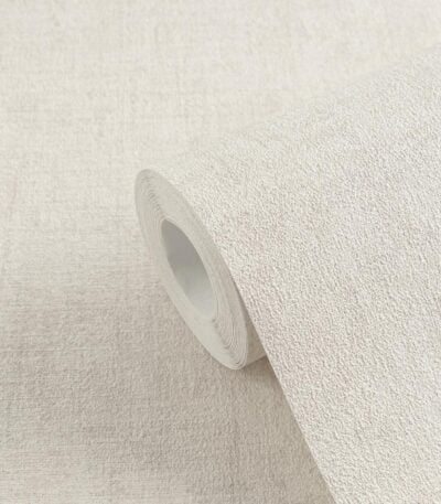 Beige non-woven wallpaper with vinyl surface