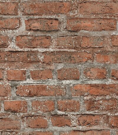 Red non-woven vinyl wallpaper with geometric pattern