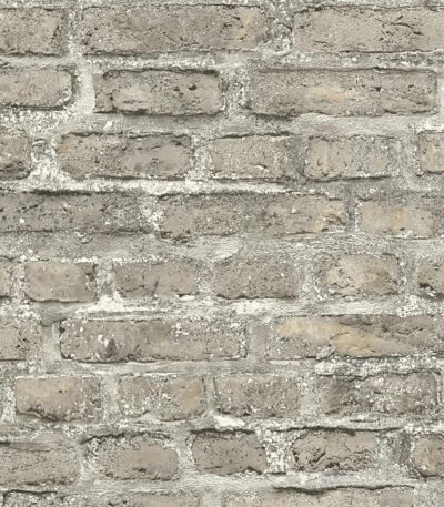 Gray non-woven vinyl wallpaper with modern pattern