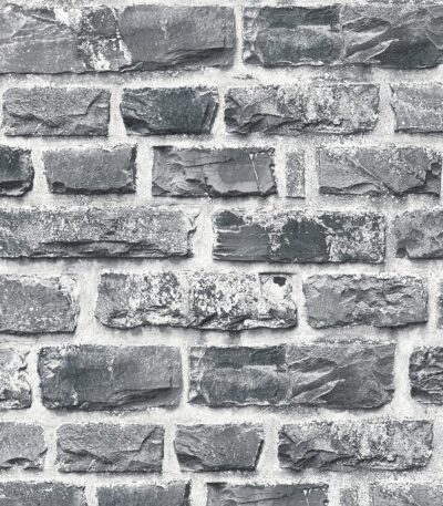 Gray non-woven vinyl wallpaper with modern design