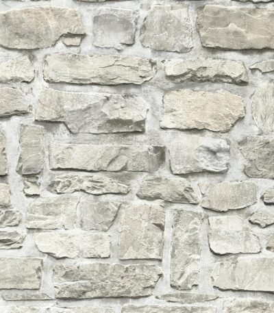 Gray non-woven vinyl wallpaper with subtle pattern