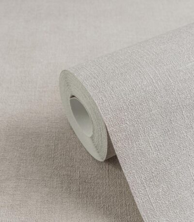 Grey non-woven vinyl wallpaper with modern pattern