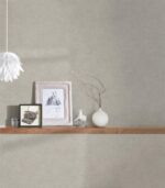 Contemporary grey non-woven wallpaper with vinyl surface
