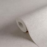 Grey non-woven wallpaper with vinyl surface