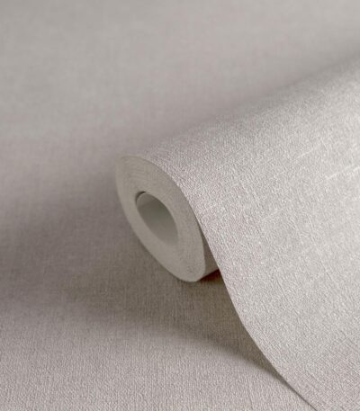 Grey non-woven wallpaper with vinyl surface