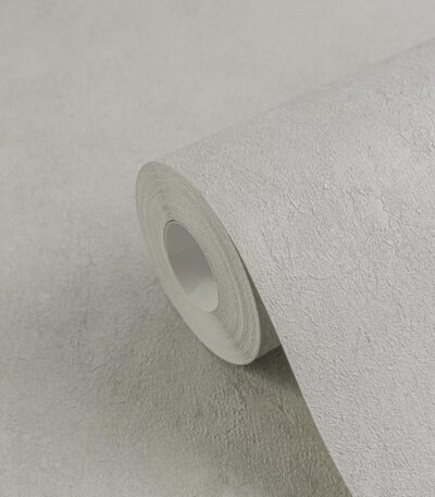 Grey non-woven wallpaper with vinyl surface