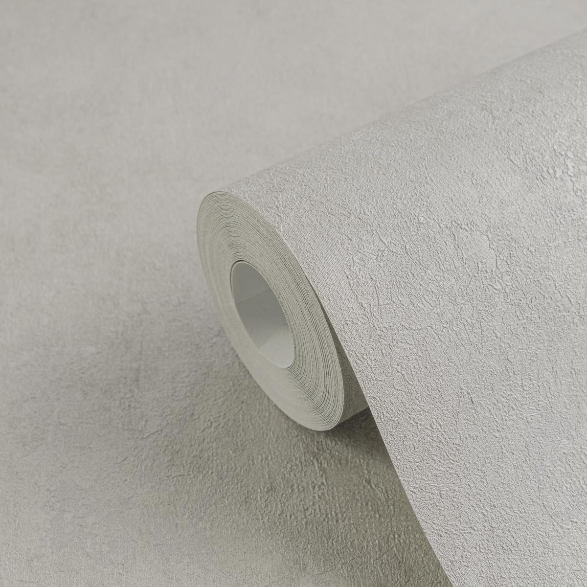 369242_1 Grey non-woven wallpaper with vinyl surface