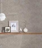 Durable grey non-woven wallpaper with vinyl finish