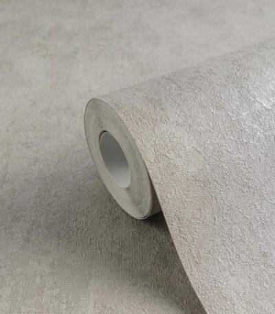 Grey non-woven vinyl wallpaper with modern pattern