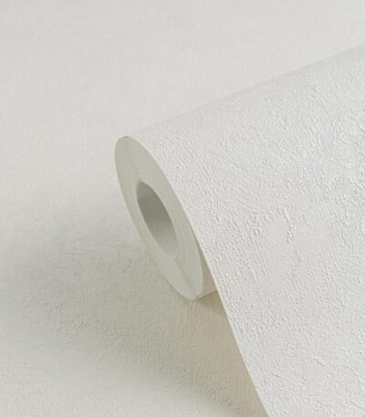 White non-woven wallpaper with vinyl surface