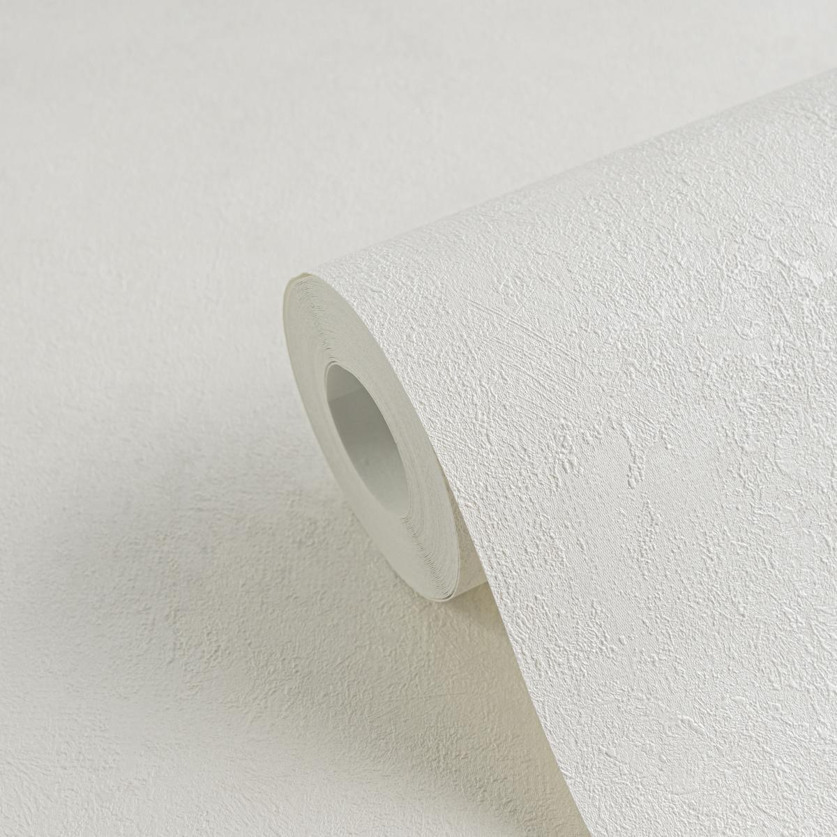 369245_1 White non-woven wallpaper with vinyl surface